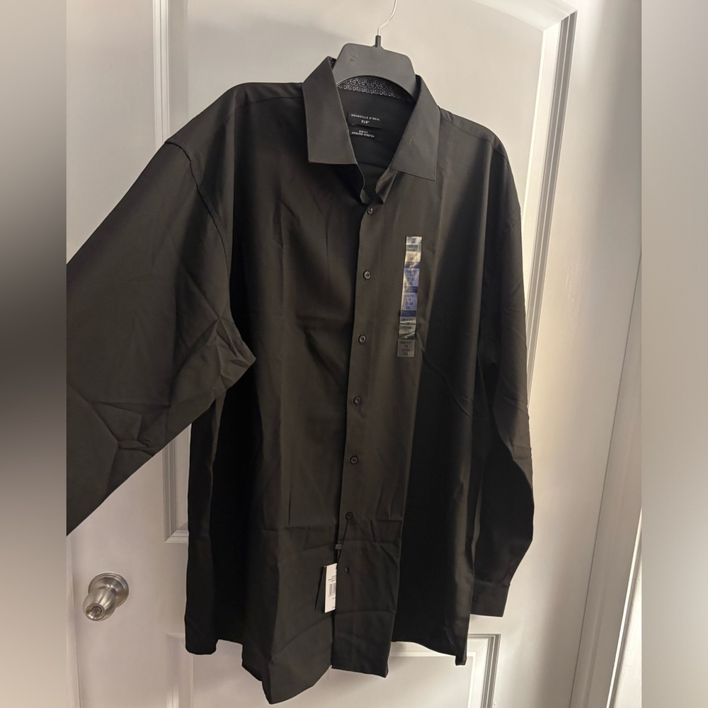 Men's Shaquille O’Neal Black Dress Shirt Sz XLG Big Fit Sz 18 NWT